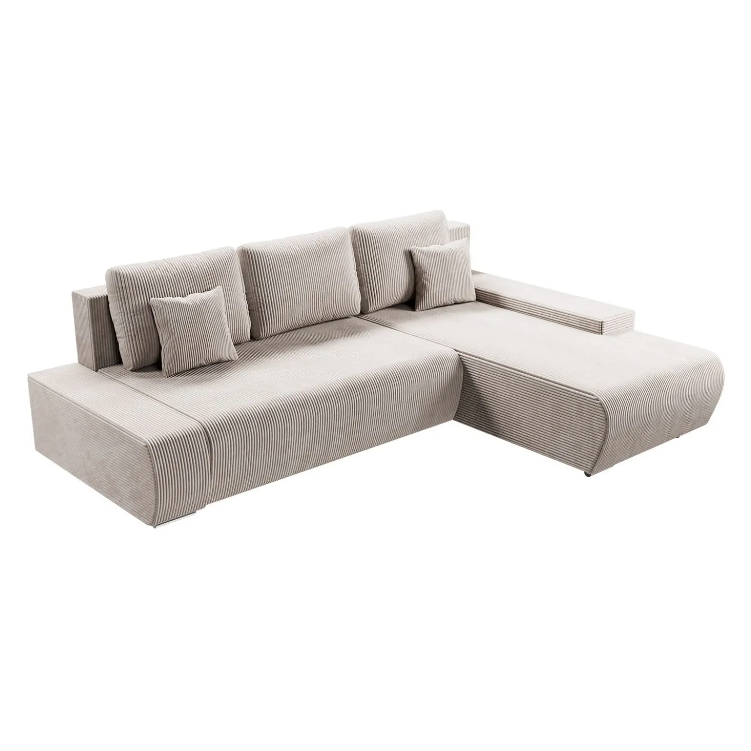 Sofa Iseo mit Schlaffunktion Trendige & bequeme Couch mit Cord-ähnlichem Stoff