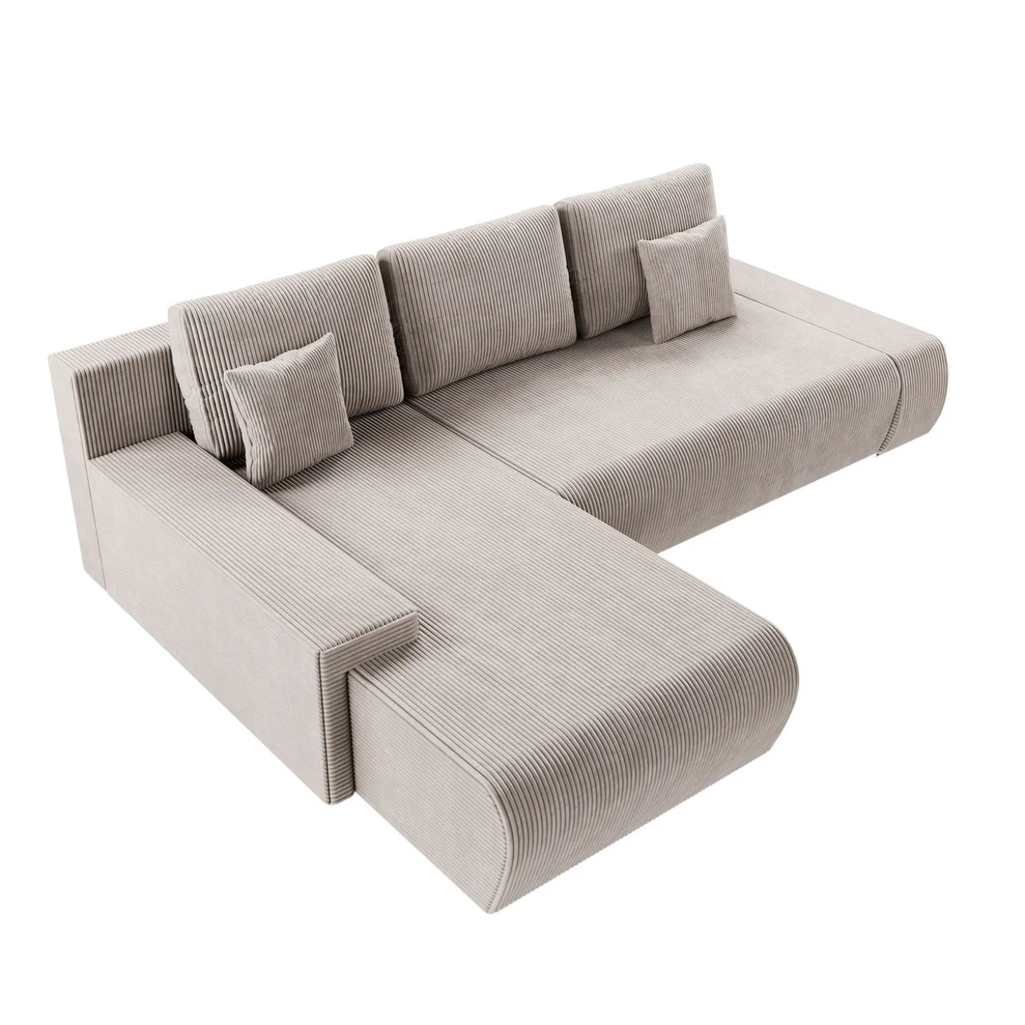 Sofa Iseo mit Schlaffunktion Trendige & bequeme Couch mit Cord-ähnlichem Stoff