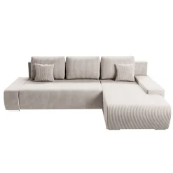 Sofa Iseo mit Schlaffunktion Trendige & bequeme Couch mit Cord-ähnlichem Stoff