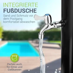 Solardusche Victoria Gartendusche mit großem Regen-Duschkopf und Temperatureinstellung