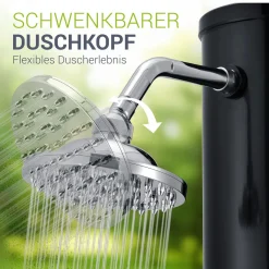Solardusche Victoria Gartendusche mit großem Regen-Duschkopf und Temperatureinstellung