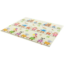Spielmatte 180 x 200 cm mit diversen Tiermotiven Krabbelmatte für Babys & Kleinkinder - extra weich & pflegeleicht