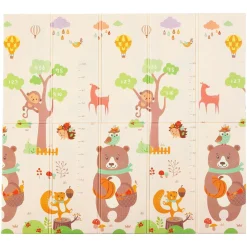 Spielmatte 180 x 200 cm mit diversen Tiermotiven Krabbelmatte für Babys & Kleinkinder - extra weich & pflegeleicht