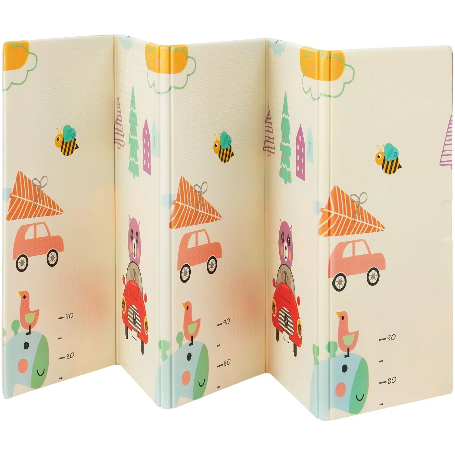 Spielmatte 180 x 200 cm mit diversen Tiermotiven Krabbelmatte für Babys & Kleinkinder - extra weich & pflegeleicht