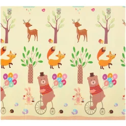 Spielmatte 180 x 200 cm mit diversen Tiermotiven Krabbelmatte für Babys & Kleinkinder - extra weich & pflegeleicht