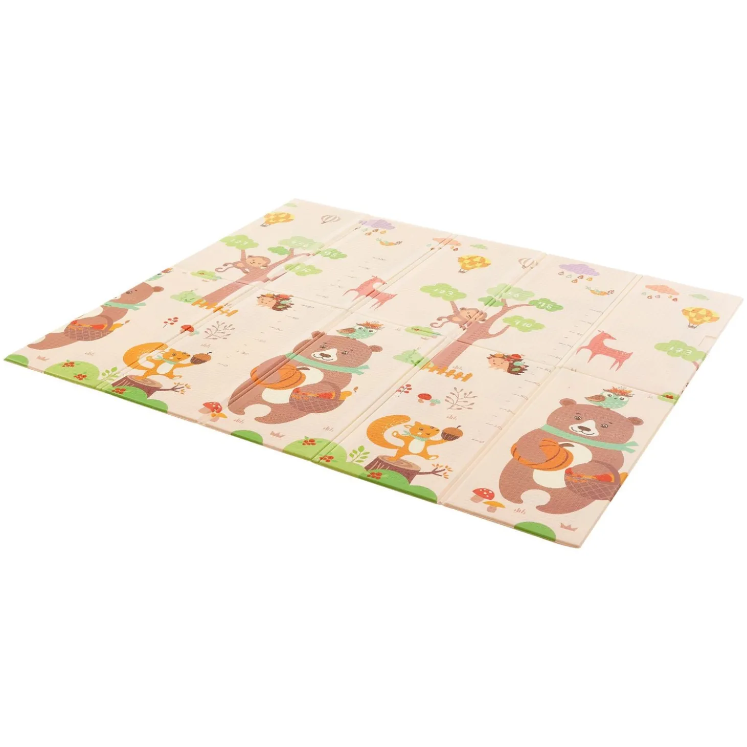 Spielmatte 180 x 200 cm mit diversen Tiermotiven Krabbelmatte für Babys & Kleinkinder - extra weich & pflegeleicht
