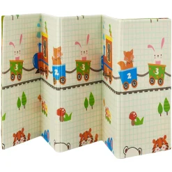 Spielmatte 180 x 200 cm mit diversen Tiermotiven Krabbelmatte für Babys & Kleinkinder - extra weich & pflegeleicht