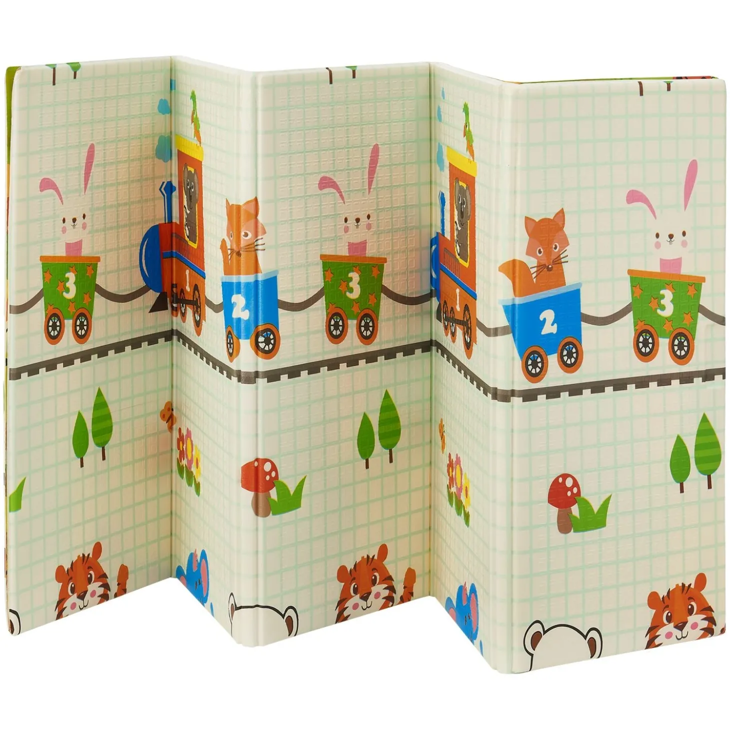 Spielmatte 180 x 200 cm mit diversen Tiermotiven Krabbelmatte für Babys & Kleinkinder - extra weich & pflegeleicht