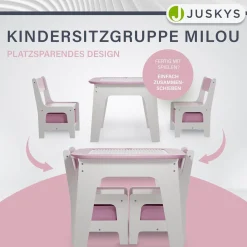 Spieltisch mit zwei Stühlen Milou Kinderspieltisch mit Stauraum & Schubfächern