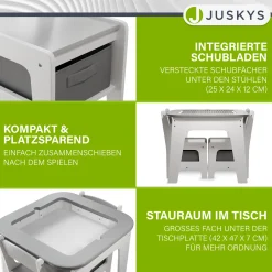Spieltisch mit zwei Stühlen Milou Kinderspieltisch mit Stauraum & Schubfächern