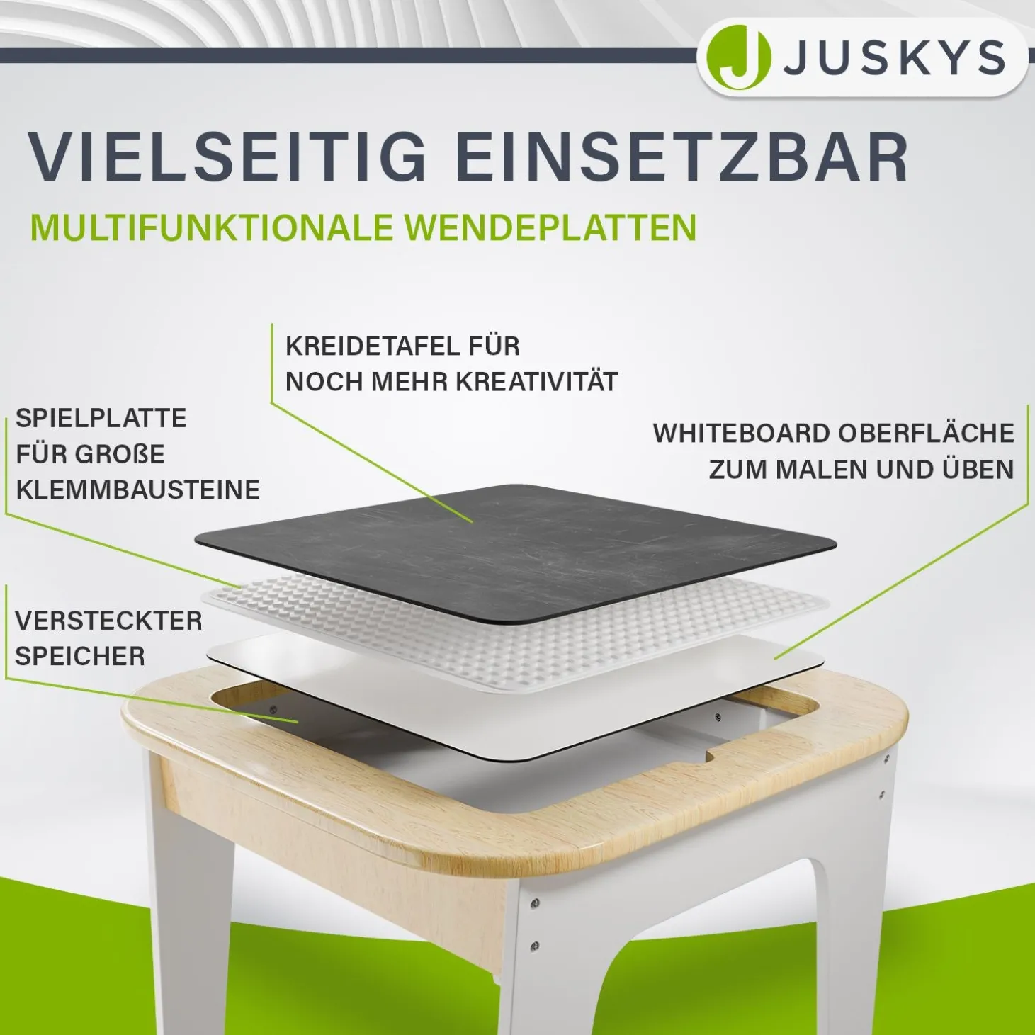 Spieltisch mit zwei Stühlen Milou Kinderspieltisch mit Stauraum & Schubfächern