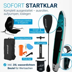 Stand Up Paddling Board mit Kajaksitz Aufblasbares SUP mit integrierter Action-Cam-Halterung