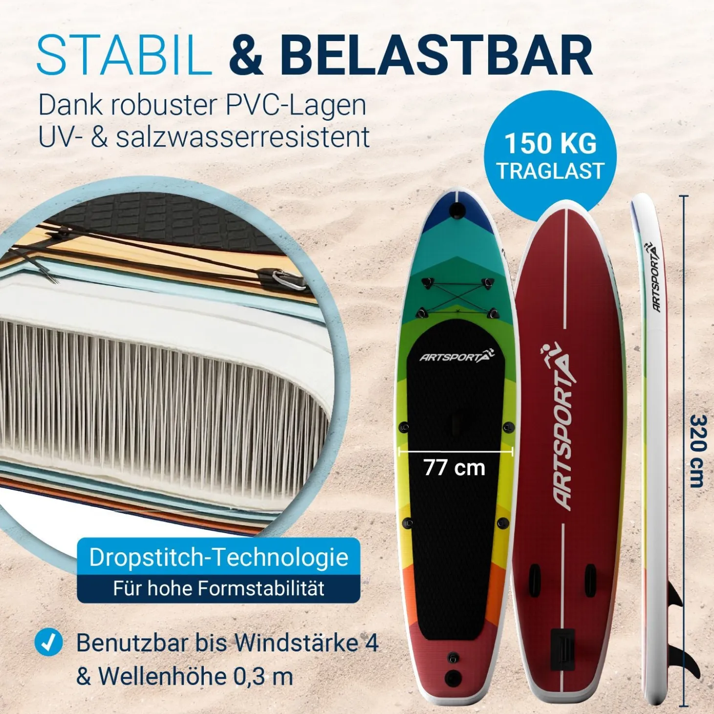 Stand Up Paddling Board mit Kajaksitz Aufblasbares SUP mit integrierter Action-Cam-Halterung