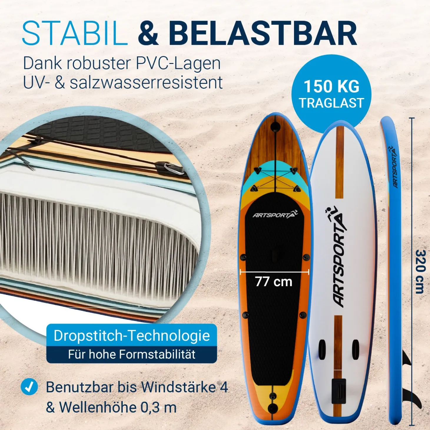 Stand Up Paddling Board mit Kajaksitz Aufblasbares SUP mit integrierter Action-Cam-Halterung