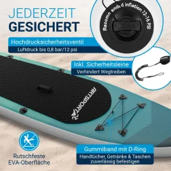 Stand Up Paddling Board mit Kajaksitz Aufblasbares SUP mit integrierter Action-Cam-Halterung