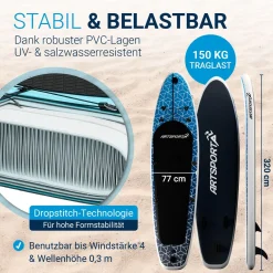 Stand Up Paddling Board mit Kajaksitz Aufblasbares SUP mit integrierter Action-Cam-Halterung