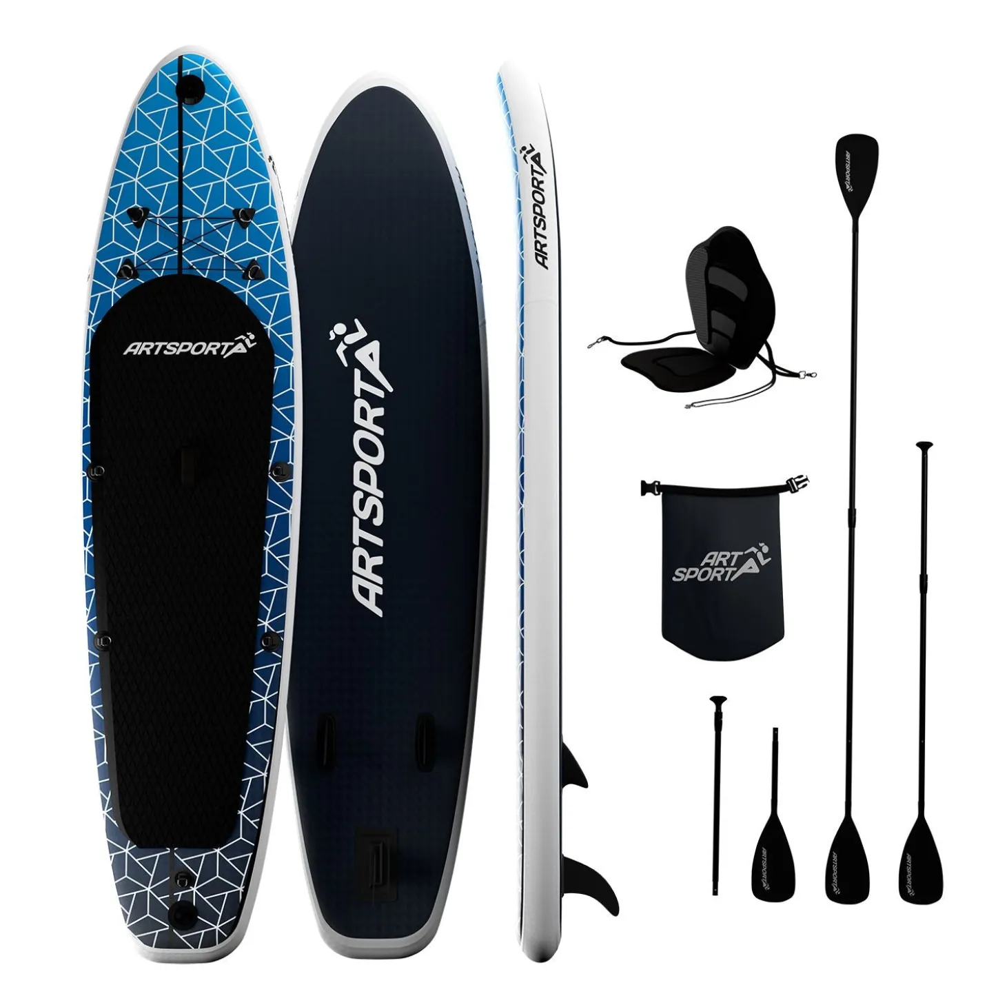 Stand Up Paddling Board mit Kajaksitz Aufblasbares SUP mit integrierter Action-Cam-Halterung