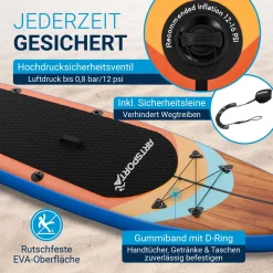 Stand Up Paddling Board mit Kajaksitz Aufblasbares SUP mit integrierter Action-Cam-Halterung
