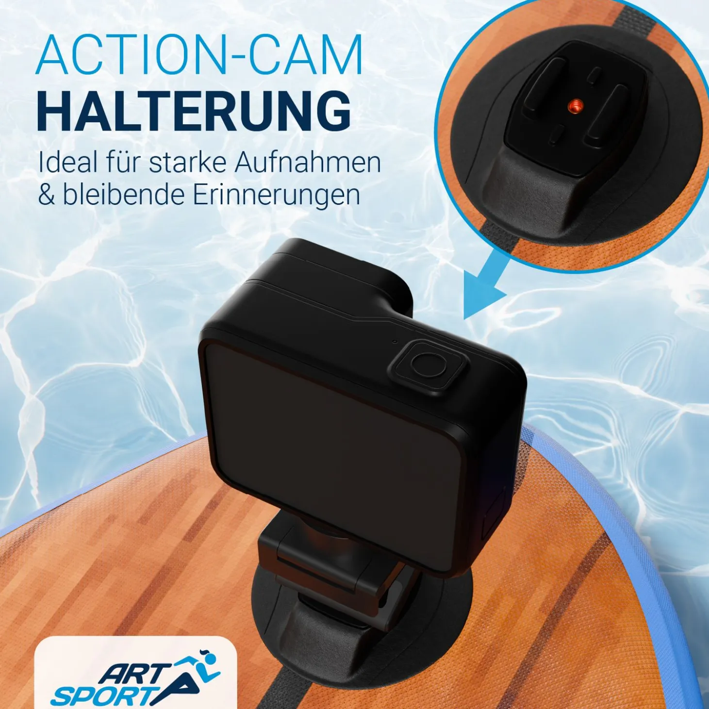Stand Up Paddling Board mit Kajaksitz Aufblasbares SUP mit integrierter Action-Cam-Halterung
