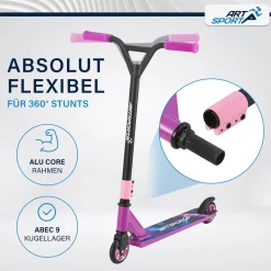 Stunt Scooter für Kinder Stunt Roller mit 360° Lenker & 100 mm Rollen
