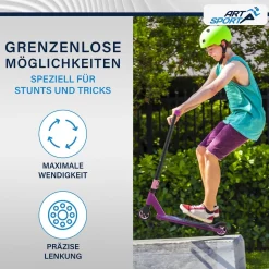 Stunt Scooter für Kinder Stunt Roller mit 360° Lenker & 100 mm Rollen