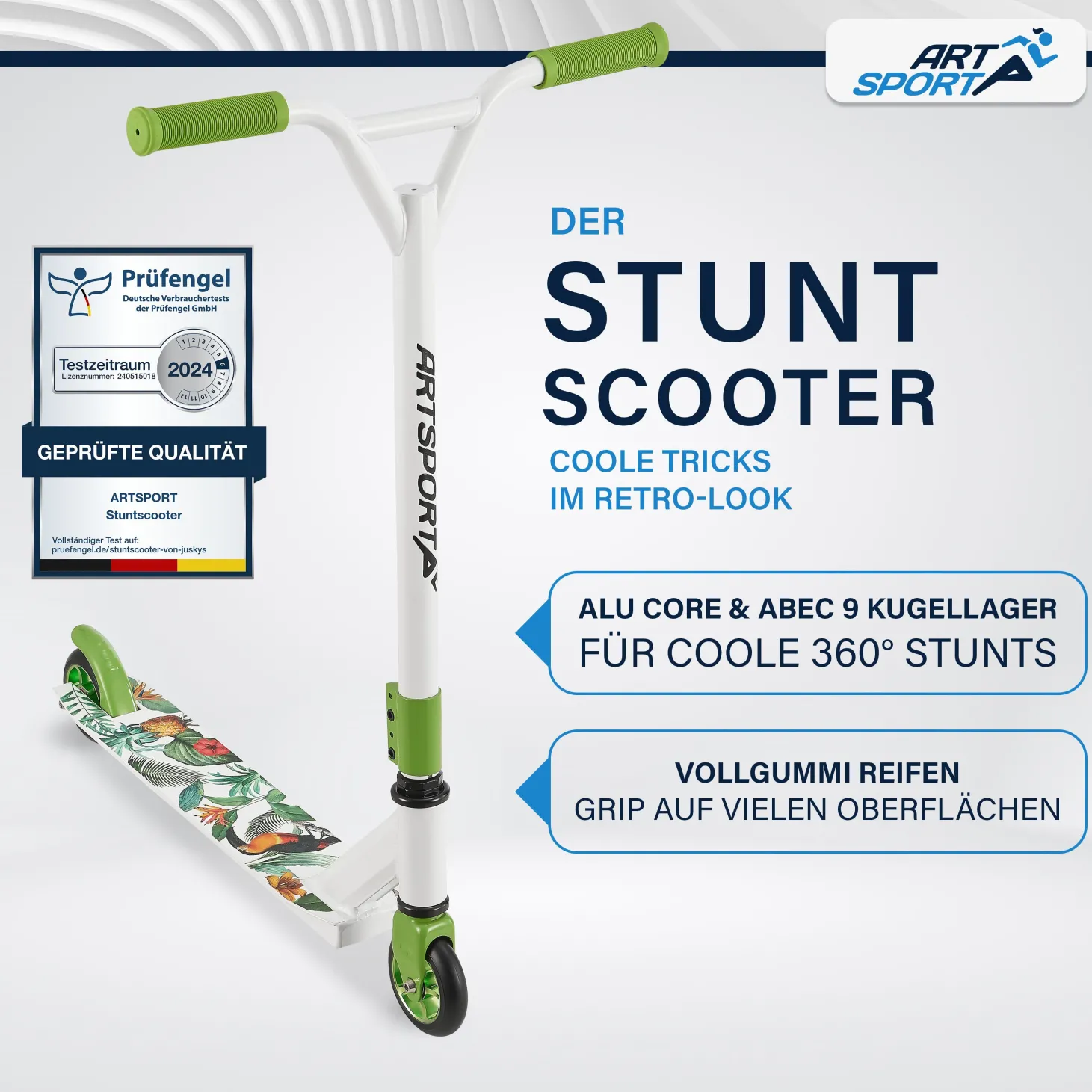 Stunt Scooter für Kinder Stunt Roller mit 360° Lenker & 100 mm Rollen