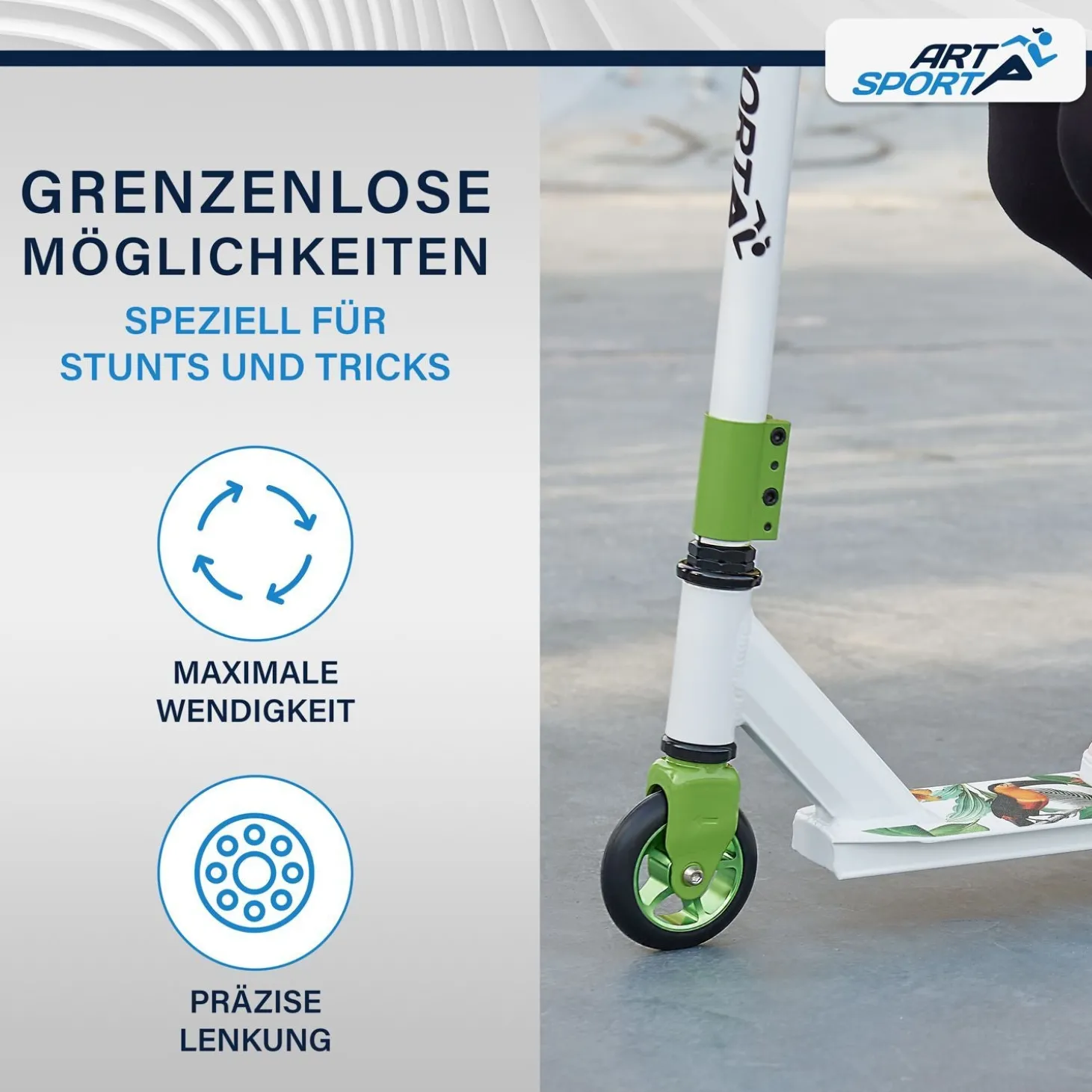 Stunt Scooter für Kinder Stunt Roller mit 360° Lenker & 100 mm Rollen
