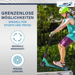 Stunt Scooter für Kinder Stunt Roller mit 360° Lenker & 100 mm Rollen