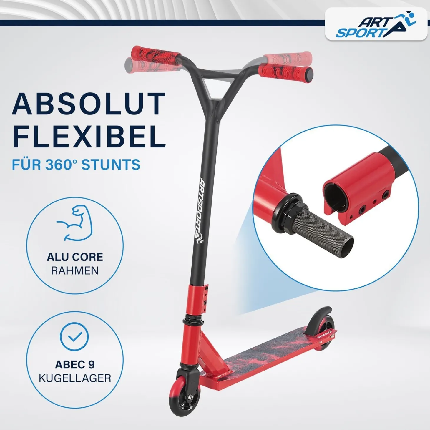 Stunt Scooter für Kinder Stunt Roller mit 360° Lenker & 100 mm Rollen