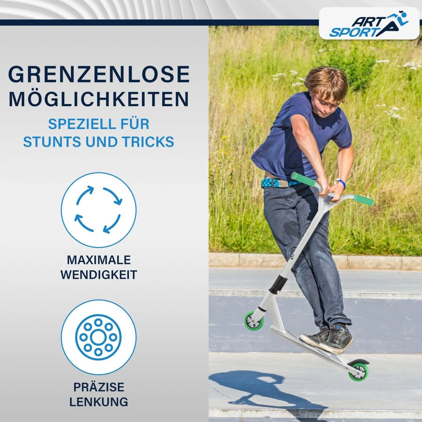 Stunt Scooter für Kinder Stunt Roller mit 360° Lenker & 100 mm Rollen