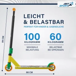 Stunt Scooter für Kinder Stunt Roller mit 360° Lenker & 100 mm Rollen