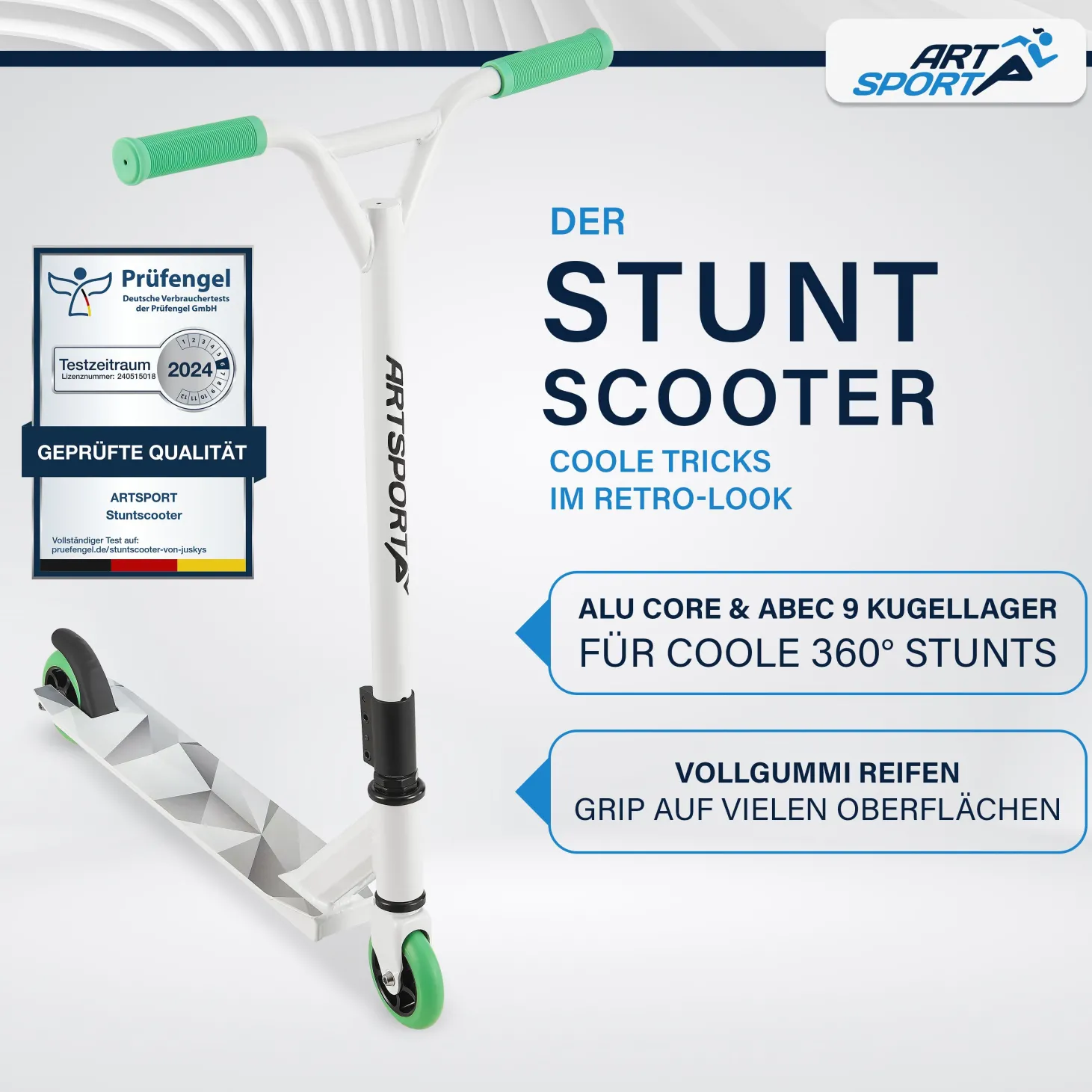 Stunt Scooter für Kinder Stunt Roller mit 360° Lenker & 100 mm Rollen