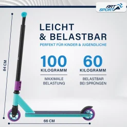 Stunt Scooter für Kinder Stunt Roller mit 360° Lenker & 100 mm Rollen