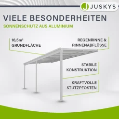 Terrassenüberdachung Borneo Aluminium Terrassendach als Regen- & Sonnenschutz