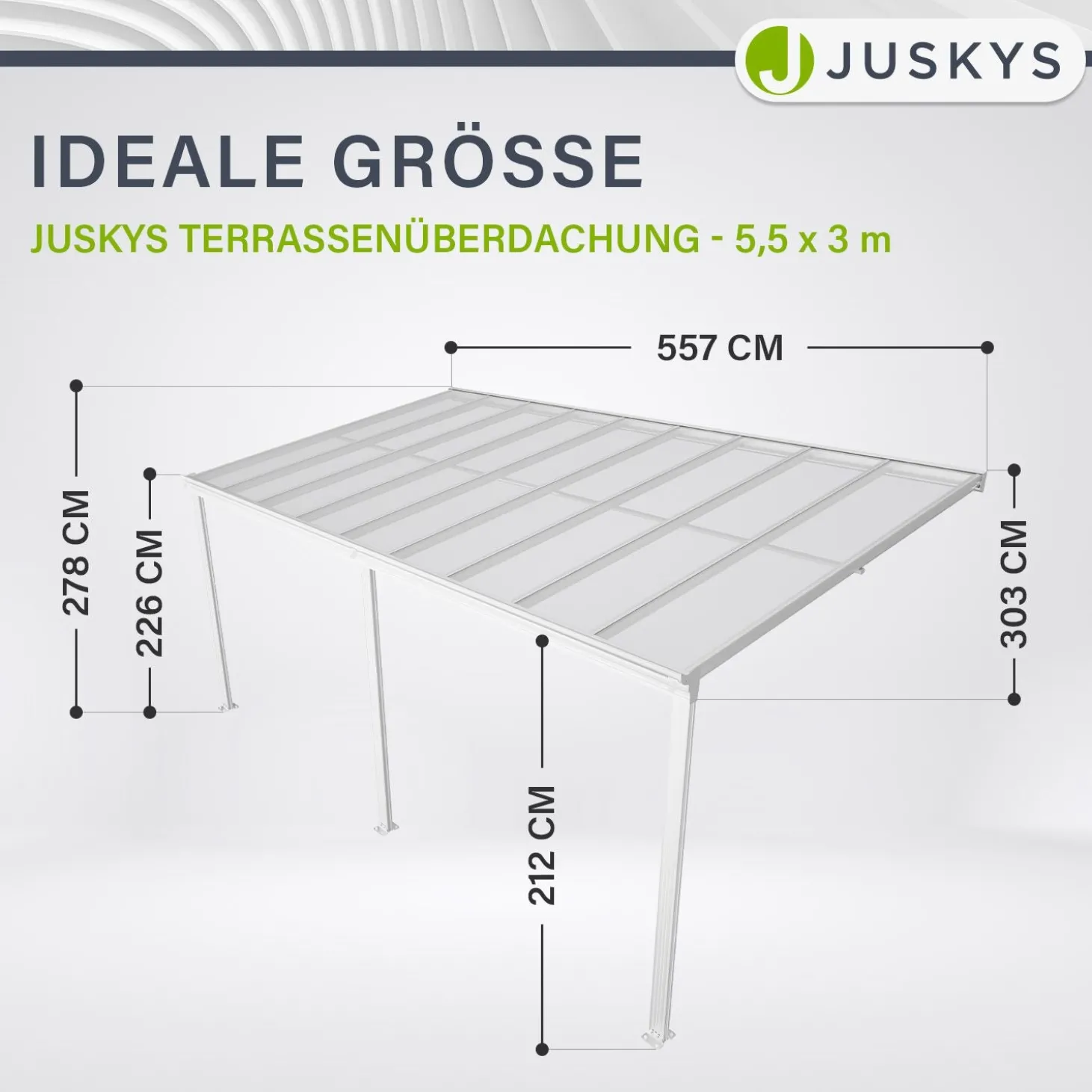 Terrassenüberdachung Borneo Aluminium Terrassendach als Regen- & Sonnenschutz