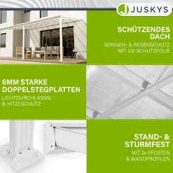 Terrassenüberdachung Borneo Aluminium Terrassendach als Regen- & Sonnenschutz