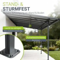 Terrassenüberdachung Borneo Aluminium Terrassendach als Regen- & Sonnenschutz