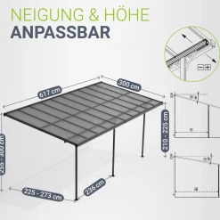 Terrassenüberdachung Borneo Aluminium Terrassendach als Regen- & Sonnenschutz