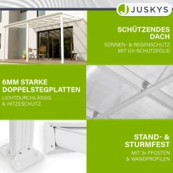Terrassenüberdachung Borneo Aluminium Terrassendach als Regen- & Sonnenschutz