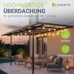 Terrassenüberdachung Borneo Aluminium Terrassendach als Regen- & Sonnenschutz