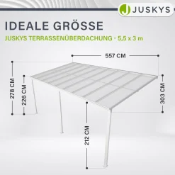 Terrassenüberdachung Borneo Aluminium Terrassendach als Regen- & Sonnenschutz