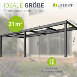 Terrassenüberdachung Jakarta Terrassendach aus Aluminium mit Schiebedach & UV-Schutz