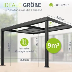 Terrassenüberdachung Jakarta Terrassendach aus Aluminium mit Schiebedach & UV-Schutz