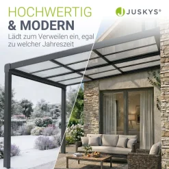 Terrassenüberdachung Jakarta Terrassendach aus Aluminium mit Schiebedach & UV-Schutz