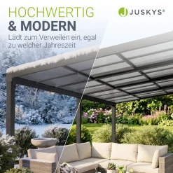 Terrassenüberdachung Jakarta Terrassendach aus Aluminium mit Schiebedach & UV-Schutz