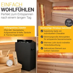 Traditionelle Sauna Vantaa - Natur ↕ 200cm ⚟ 3,5 - 8 kW Saunaofen 유 2 - 6 Personen