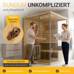 Traditionelle Sauna Vantaa - Natur ↕ 200cm ⚟ 3,5 - 8 kW Saunaofen 유 2 - 6 Personen