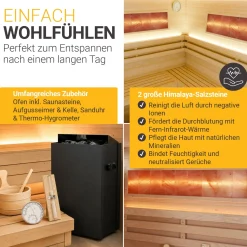 Traditionelle Sauna Vantaa - Natur ↕ 200cm ⚟ 3,5 - 8 kW Saunaofen 유 2 - 6 Personen