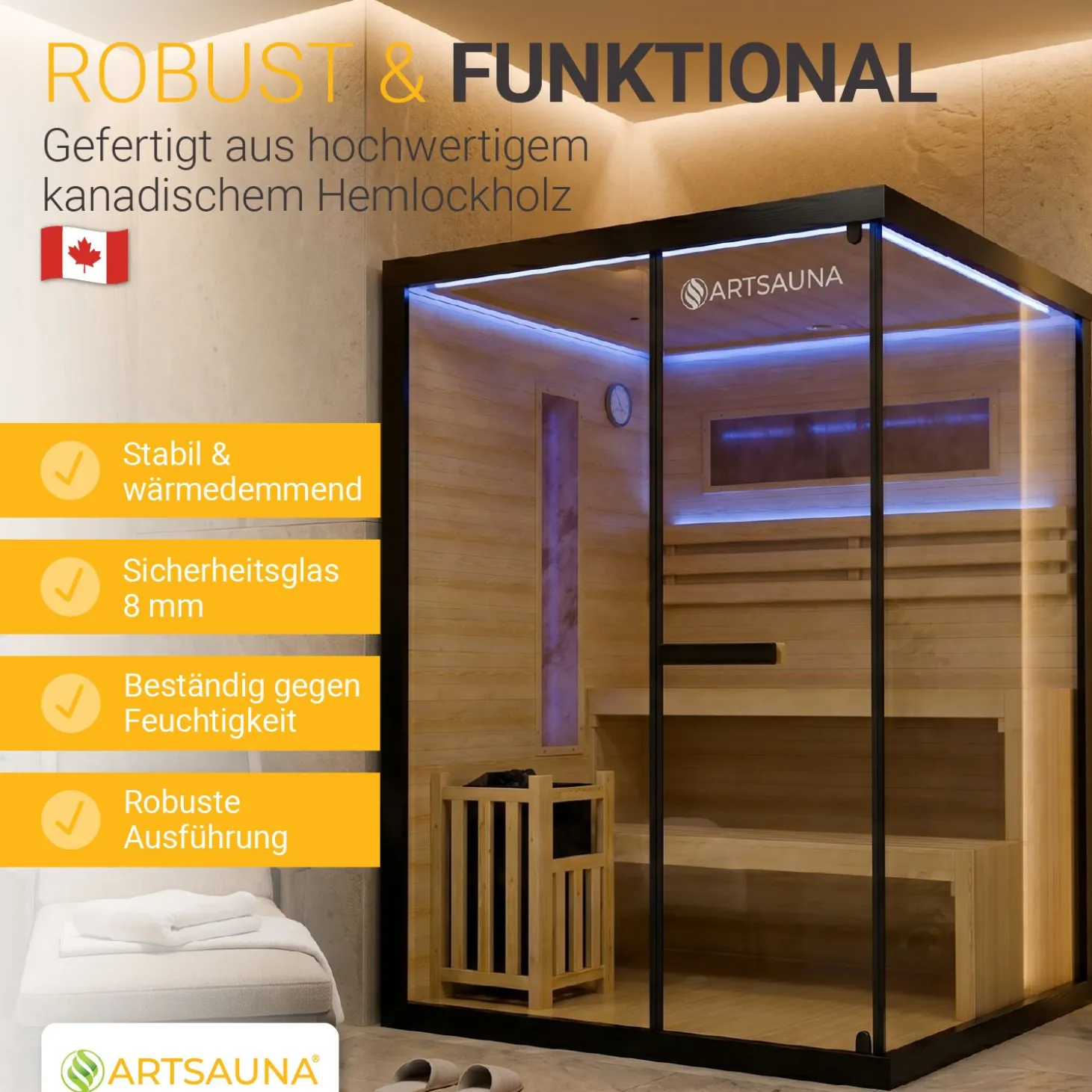 Traditionelle Sauna Vantaa - Schwarz ↕ 200cm ⚟ 3,5 - 8 kW Saunaofen 유 2 - 6 Personen