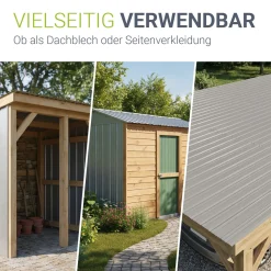 Trapezblech fürs Dach aus Stahl Profilblech Set inkl. Handschuhen & Montagematerial